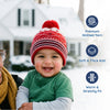 Baby Woolen Cap with Fur Lining, Diamond Design Warm Knitted Pom Pom Winter Beanie for Boys & Girls(2-4 Years)