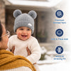 Baby Woolen Cap with Fur Lining, Zigzag Design Warm Knitted Faux Fur Pom Pom Winter Beanie for Boys & Girls (1-3 Years)