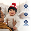 Kids Woolen Cap with Fur Lining, Argyle Design Warm Knitted Faux Fur Pom Pom Winter Beanie for Boys & Girls (3-6 Years)