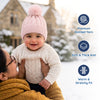 Baby Woolen Cap with Fur Lining, Cable Knit Design Warm Knitted Faux Fur Pom Pom Winter Beanie for Boys & Girls (1-3 Years)