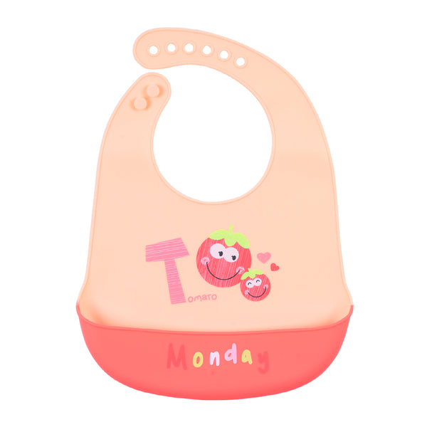 Adjustable silicone bib for baby feeding
