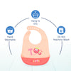 Waterproof Silicone Baby Bib with Crumb Catcher Pocket