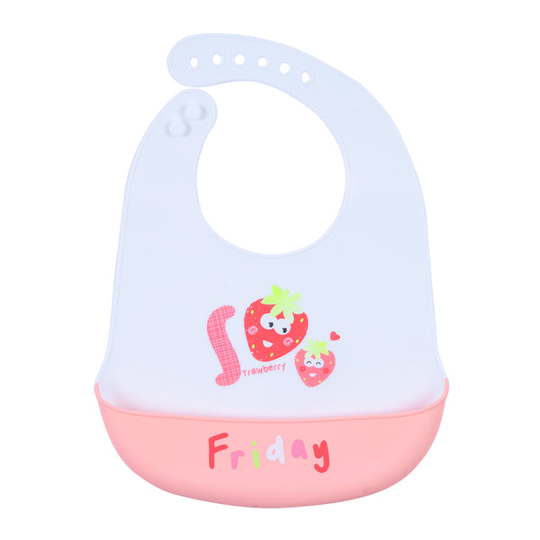Mess-free baby feeding bib made of soft silicone