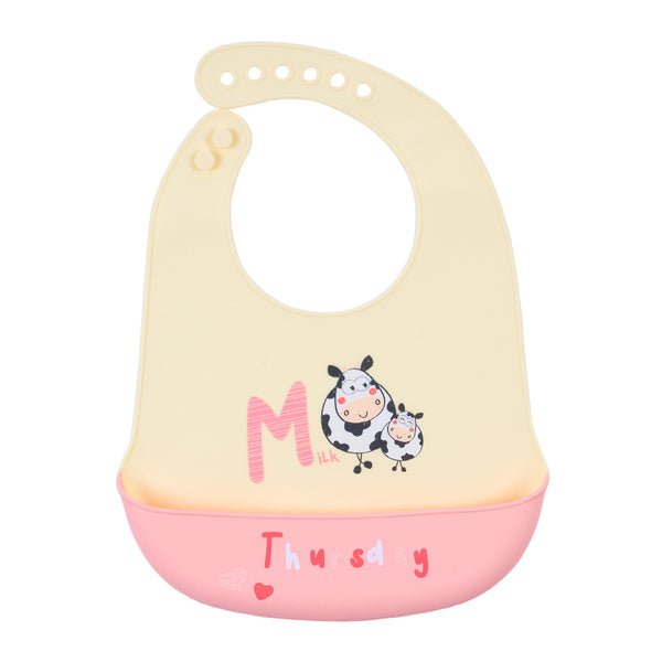 Easy clean silicone baby bib with crumb catcher