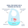 Waterproof Silicone Baby Bib with Crumb Catcher Pocket