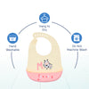 Waterproof Silicone Baby Bib with Crumb Catcher Pocket