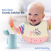 Waterproof Silicone Baby Bib with Crumb Catcher Pocket