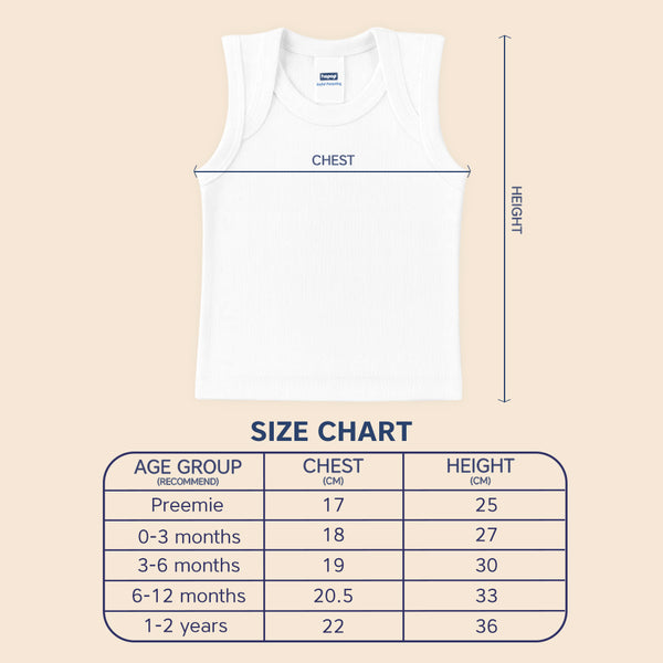 Baby Envelope Neck Sleeveless Vest – Pack of 3 (Soft & Breathable Cotton)