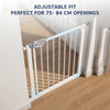 Child safety gate with two-way opening and auto-close feature