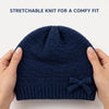 Baby Woolen Cap with Fur Lining, Bow Design Warm Knitted Winter Beanie for Boys & Girls (3-6 Years)