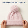 Kids Woolen Cap with Soft Pom Pom, Warm Winter Beanie with Ribbed Folded Cuff and Cozy Textured Design for Boys & Girls (3-6 Years)