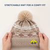 Baby Woolen Cap with Fur Lining, Car Patch Design Warm Knitted Pom Pom Winter Beanie for Boys & Girls (1-3 Years)