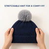 Baby Woolen Cap with Fur Lining, Star Design Warm Knitted Pom Pom Winter Beanie for Boys & Girls (1-3 Years)