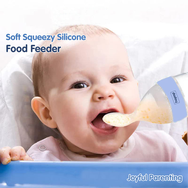 BPA-free silicone baby food dispensing spoon