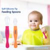 Soft silicone baby self-feeding spoons – BPA-free – pack of 2