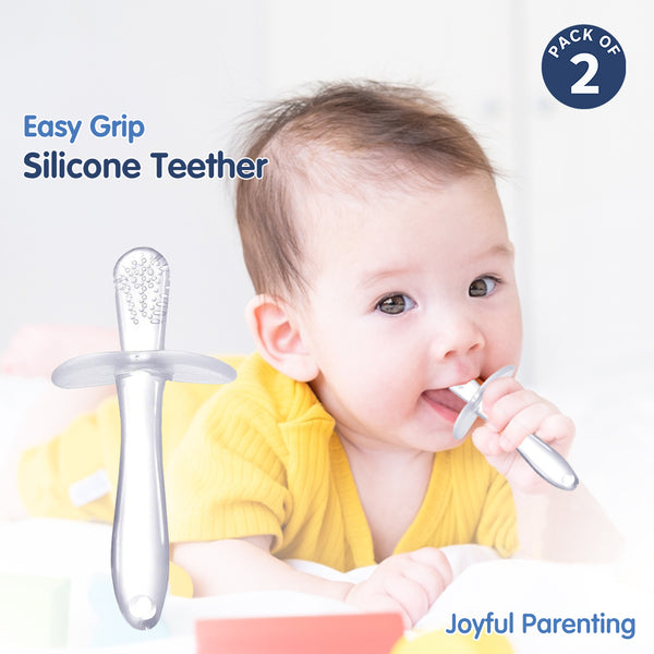 Soft silicone teething toy for soothing baby gums