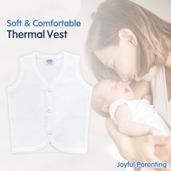 "Infant thermal vest set – 3 pack front open sleeveless warm vests"