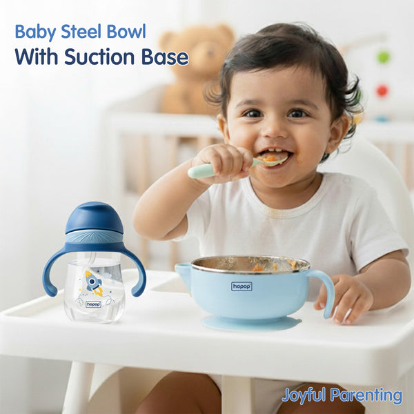 Baby Stainless Steel Bowl with Lid & Suction Base