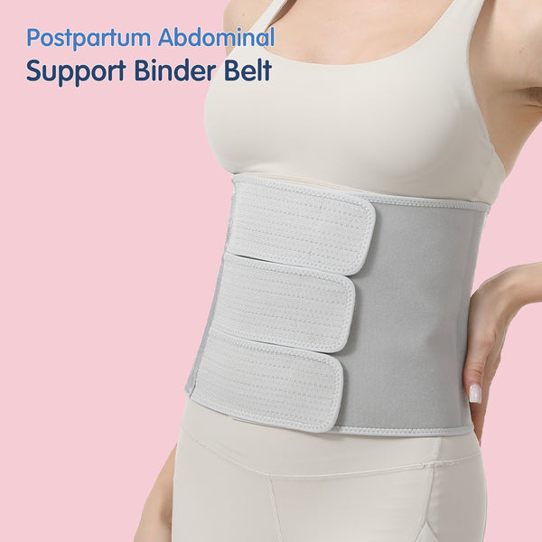 Post Delivery Belt for Women - Postpartum Belly Binder for C-Section & Normal Delivery Recovery (Waist 29"-46") - Grey