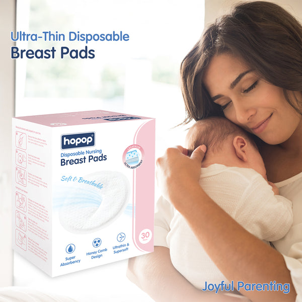 Hopop Disposable Nursing Breast Pads - Soft & Leak-Proof for Moms (30 Pcs)