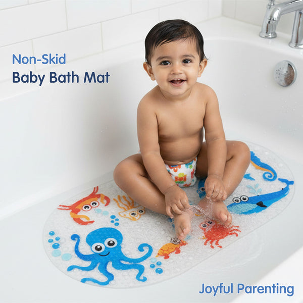 Non-Slip Cartoon Bath Mat for Kids – Soft & Safe Shower