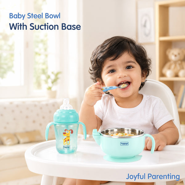 Baby Stainless Steel Bowl with Lid & Suction Base