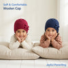 Baby Woolen Cap with Fur Lining, Bow Design Warm Knitted Winter Beanie for Boys & Girls (3-6 Years)