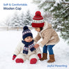 Baby Woolen Cap with Fur Lining, Christmas Tree Design Warm Knitted Pom Pom Winter Beanie for Boys & Girls (1-3 Years)