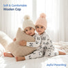 Baby Woolen Cap with Fur Lining, Cable Knit Design Warm Knitted Faux Fur Pom Pom Winter Beanie for Boys & Girls (1-3 Years)