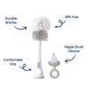 2-IN-1 Bottle & Nipple Cleaning Brush with Grooved Handle & Easy Hanging Storage