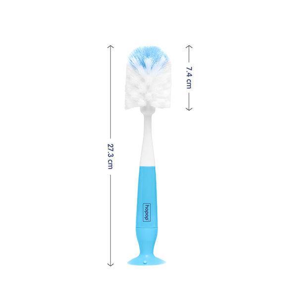 2-IN-1 Bottle & Nipple Cleaning Brush with Grooved Handle & Suction Base - hopop.in