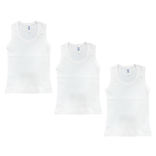 "Baby thermal sleeveless inner vest – pack of 3 warm cotton vests"