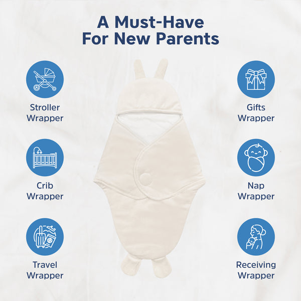 Hopop Baby Soft Fleece Hooded Wrapper Blanket