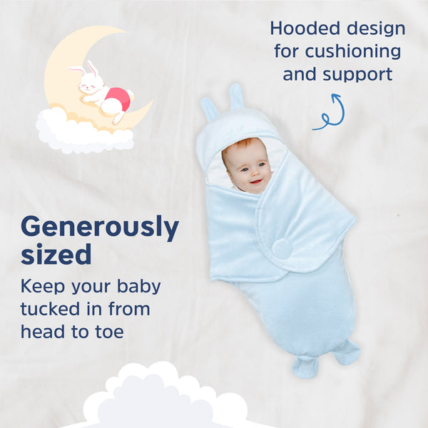 Hopop Baby Soft Fleece Hooded Wrapper Blanket