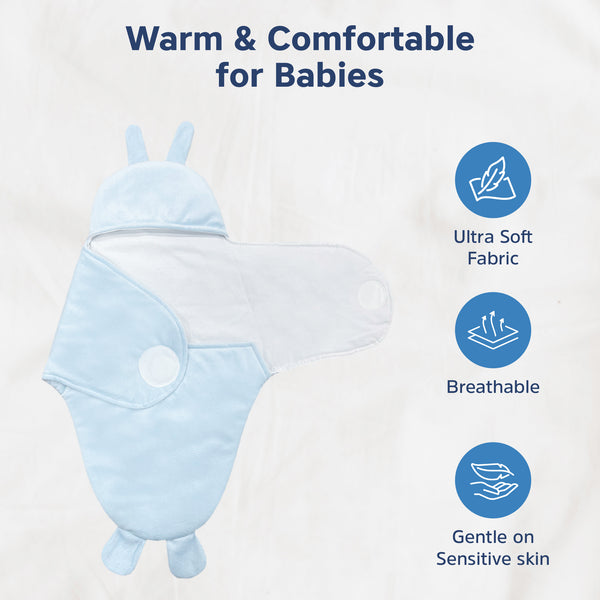 Hopop Baby Soft Fleece Hooded Wrapper Blanket