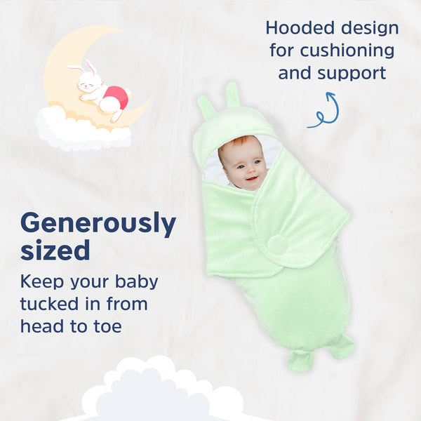 Hopop Baby Soft Fleece Hooded Wrapper Blanket