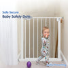 Child safety gate with two-way opening and auto-close feature