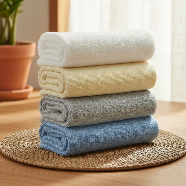 Soft & Absorbent Baby Napkins – Pack of 4 Assorted Cotton Washcloths for Newborns & Toddlers