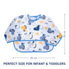 Waterproof Long Sleeve Baby Bib with Crumb Catcher Pocket