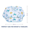 Waterproof Long Sleeve Baby Bib with Crumb Catcher Pocket