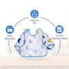 Waterproof Long Sleeve Baby Bib with Crumb Catcher Pocket
