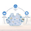 Waterproof Long Sleeve Baby Bib with Crumb Catcher Pocket