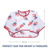 Waterproof Long Sleeve Baby Bib with Crumb Catcher Pocket