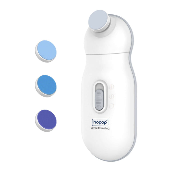 "Electric baby nail trimmer with storage case – safe and silent grooming tool for infants"