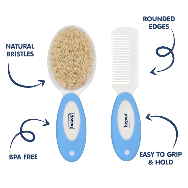 Natural Bristle Comb & Brush Sethopop.in
